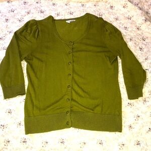 Pea green OD Army Green olive drab cardigan M